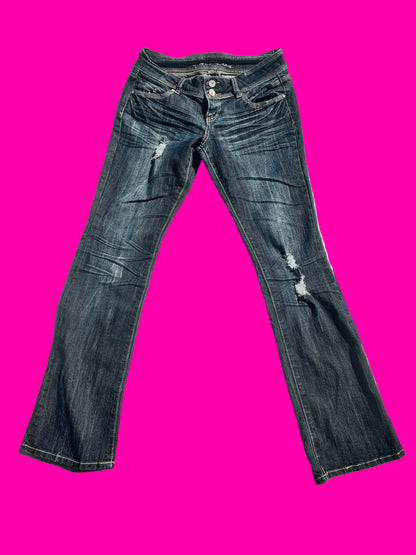 Almost Famous distressed bootcut jeans size 9