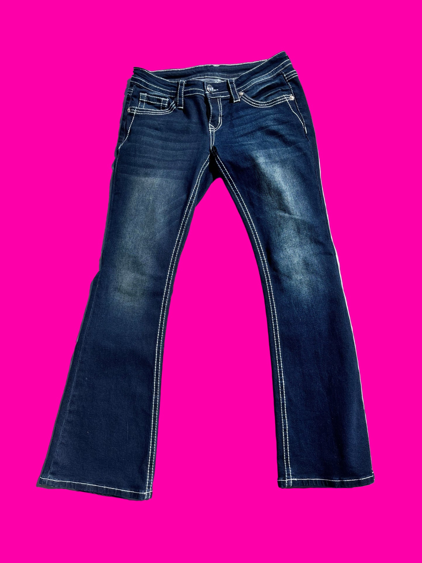 Simons studded rhinestone bootcut jeans size 8