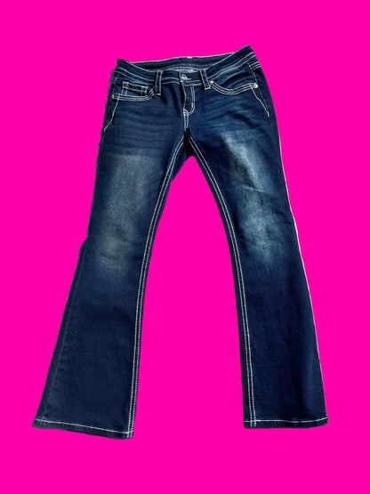 Simons studded rhinestone bootcut jeans size 8