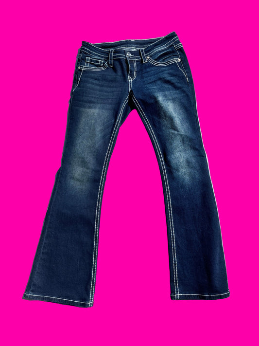 Simons studded rhinestone bootcut jeans size 8