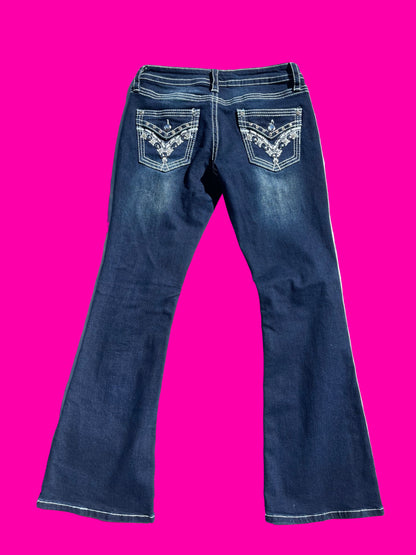 Simons studded rhinestone bootcut jeans size 8