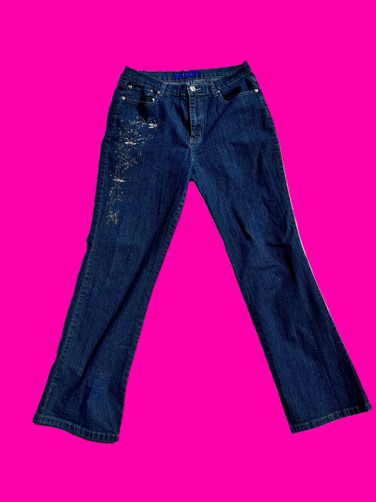 Varelli embroided jeans size 12