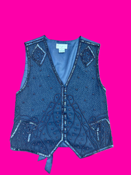 Spencer Jeremy beaded bouton vest size M